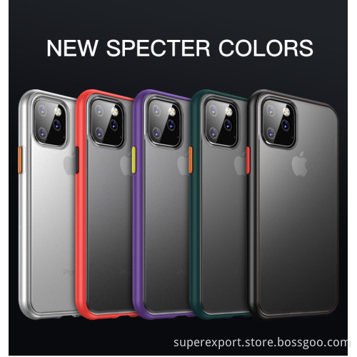 Frosted Semi-transparent PC+PC Anti-scratch protection phone case for iPhone
